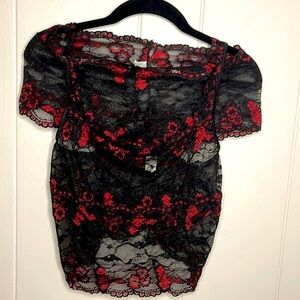Black and Red Lace Lingerie